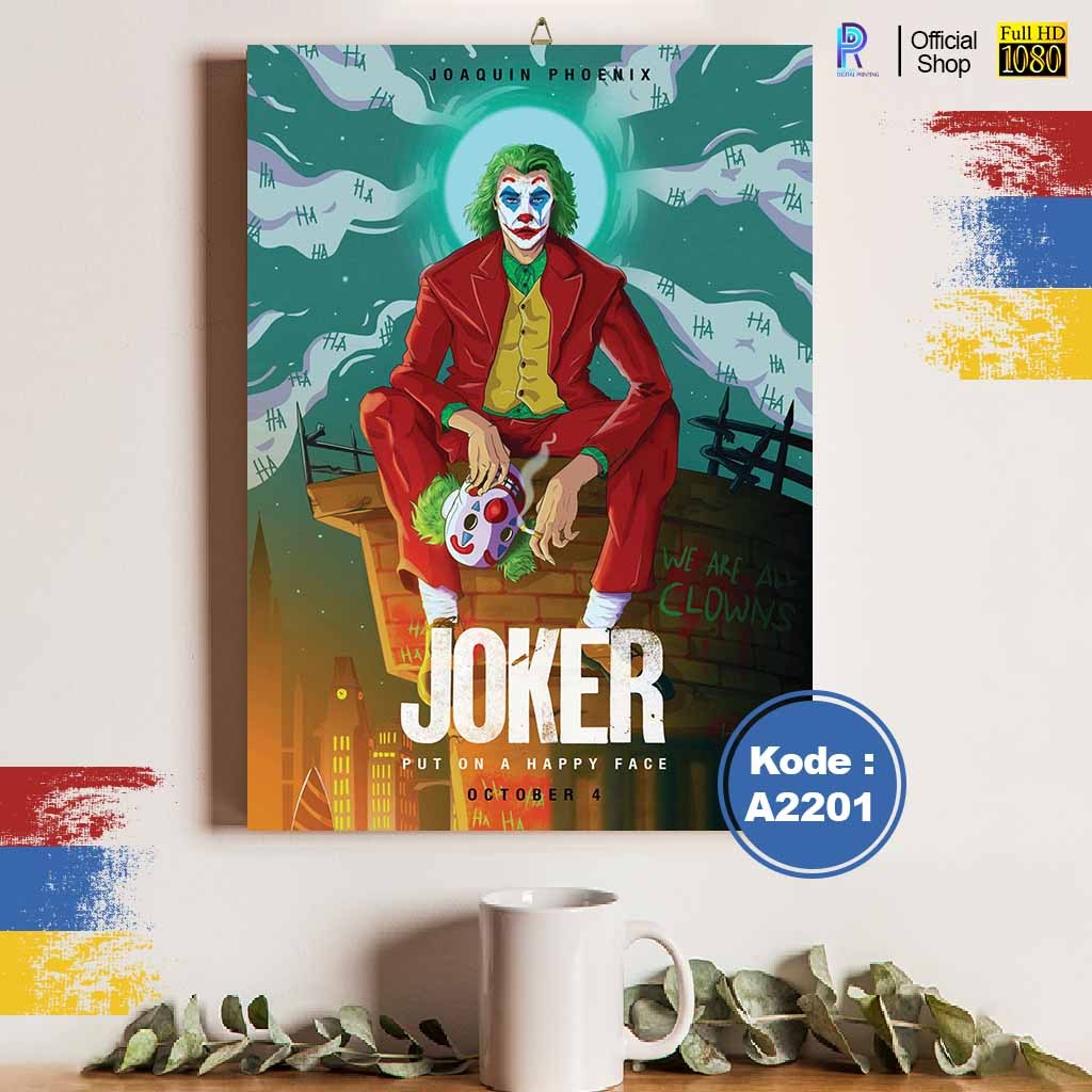 JOKER1 ไม้ตกแต่งผนัง JOKER1 โปสเตอร์ตกแต่งผนังที่ไม่ซ้ํากันสําหรับห้องนอนและห้องนั่งเล่น AA2201 XZ