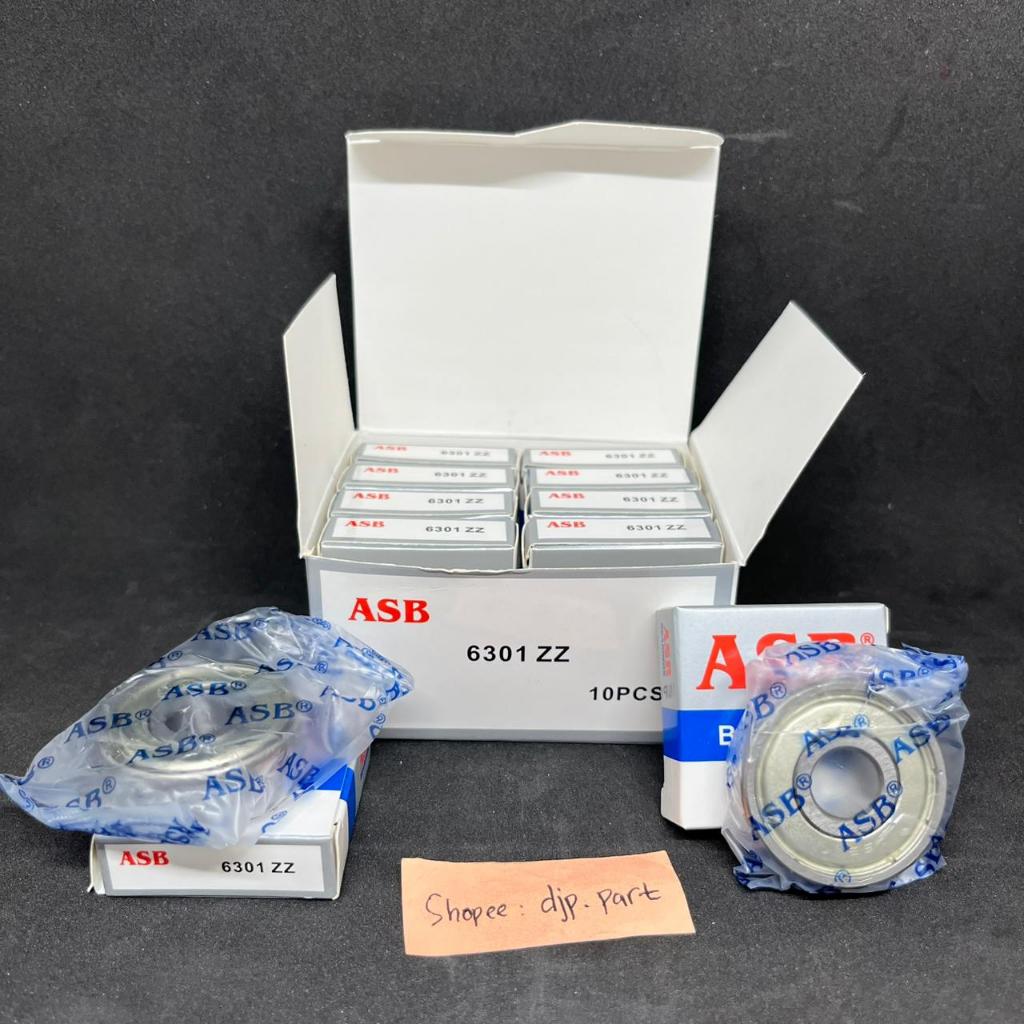 (PRICE 10 ชิ้น) BEARING 6301 ZZ "ASB" MOTORCYCLE GEAR WHEEL LAKER 6301 ZZ IRON CAP