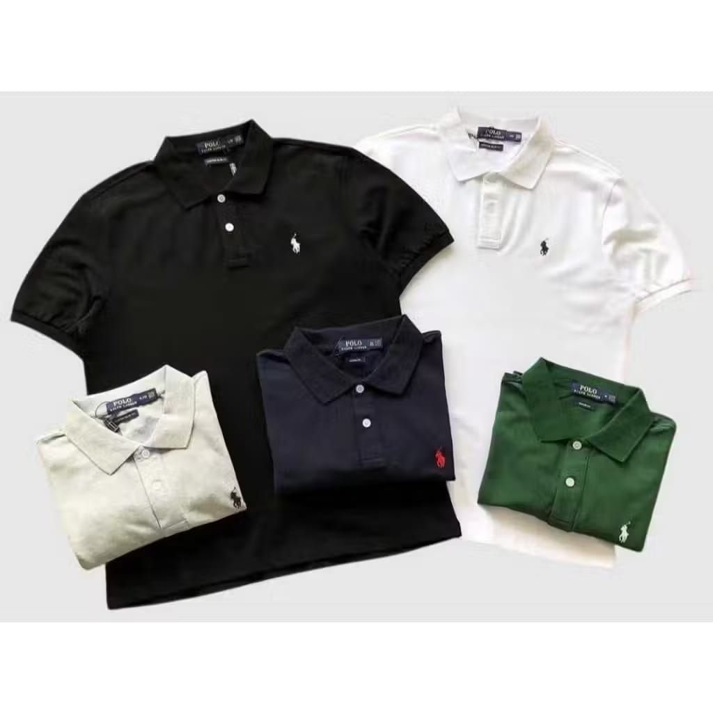 เสื้อยืดคอปกสีพื้นผู้ชาย แบรนด์ P*OLO R*ALPH Premium