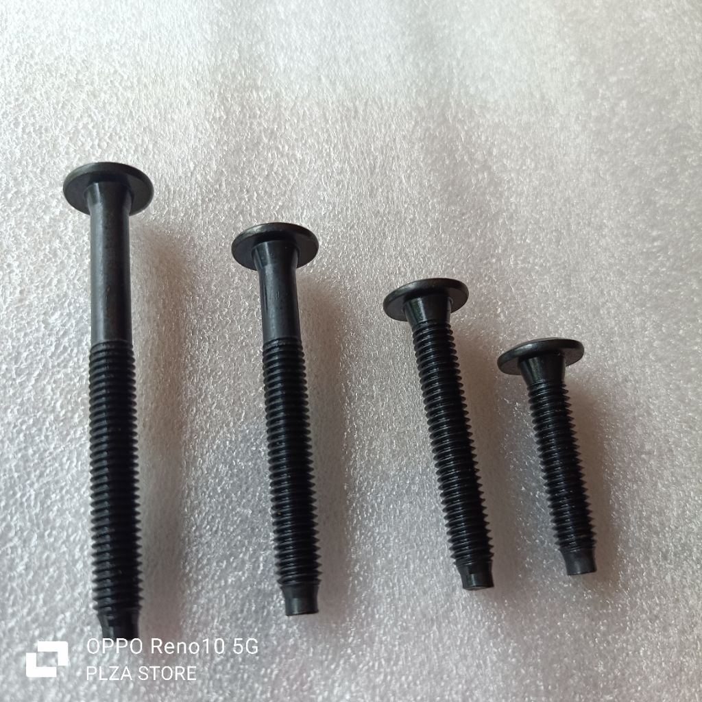 Jcbc M6 Bolt ยาว 3 ซม./4 ซม./5 ซม./6 ซม.Jcbc Bolt m6x30 m6x40 m6x50 m6x60 สีดํา jcb bolt แบนหัว L คี