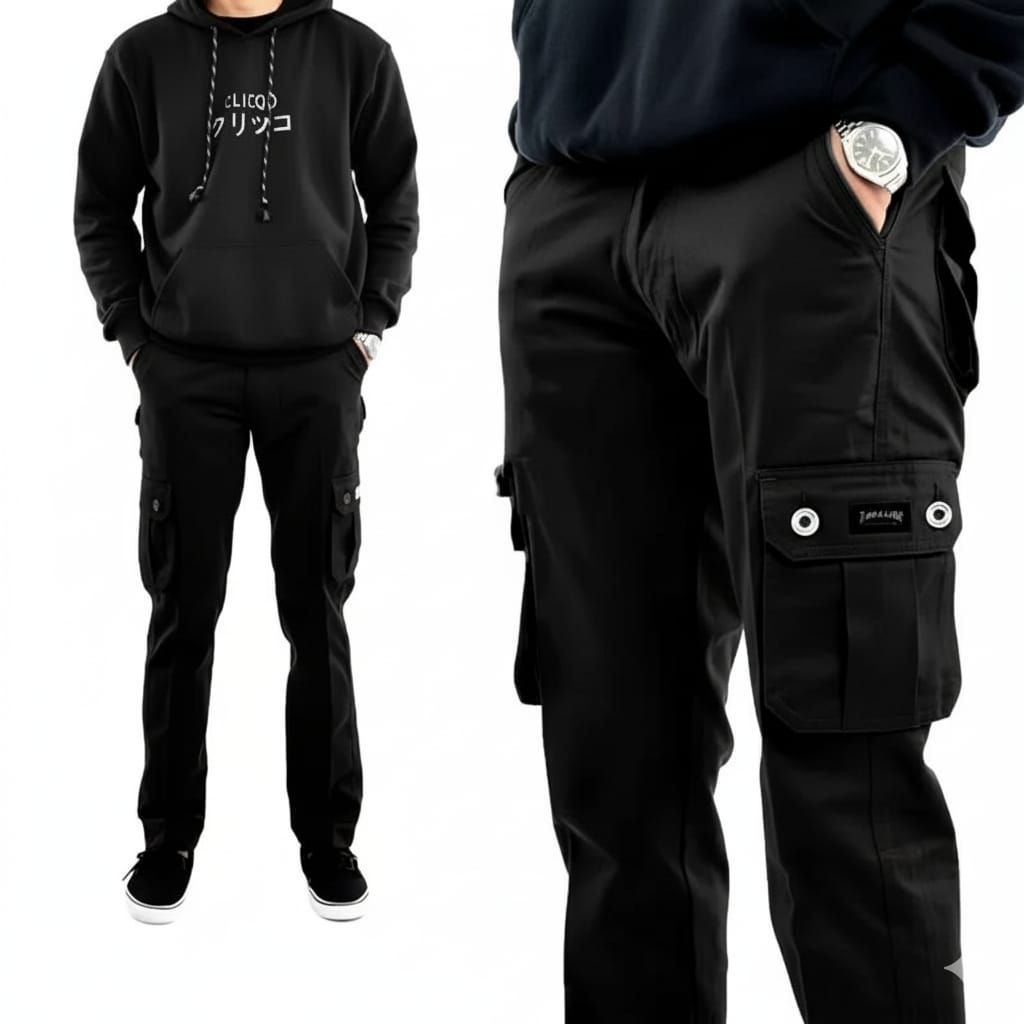 Tracking Mens Long Cargo Pants Kompol Size 27-38