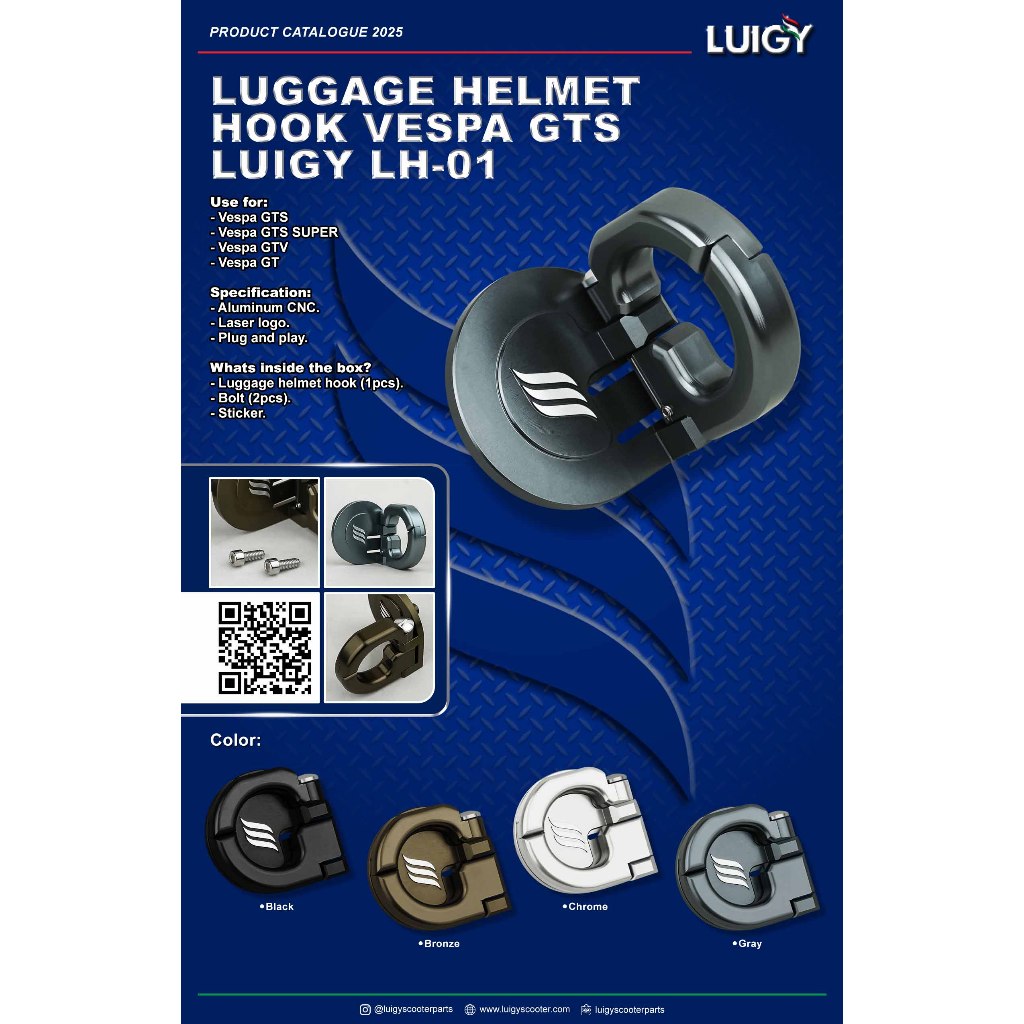LUGGAGE HOOK หมวกกันน็อค VESPA GTS LUIGY LH-01