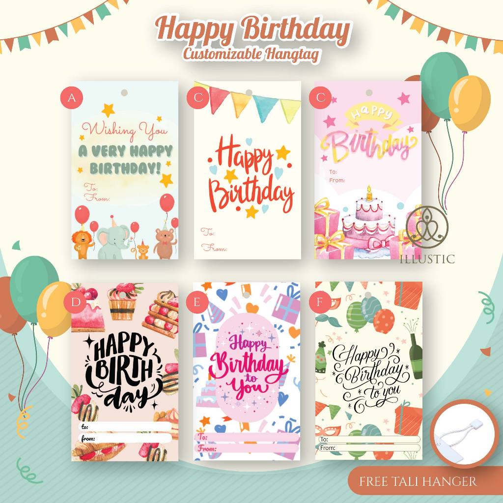 Hangtag Gift Happy Birthday Happy Birthday (แถมเชือก)