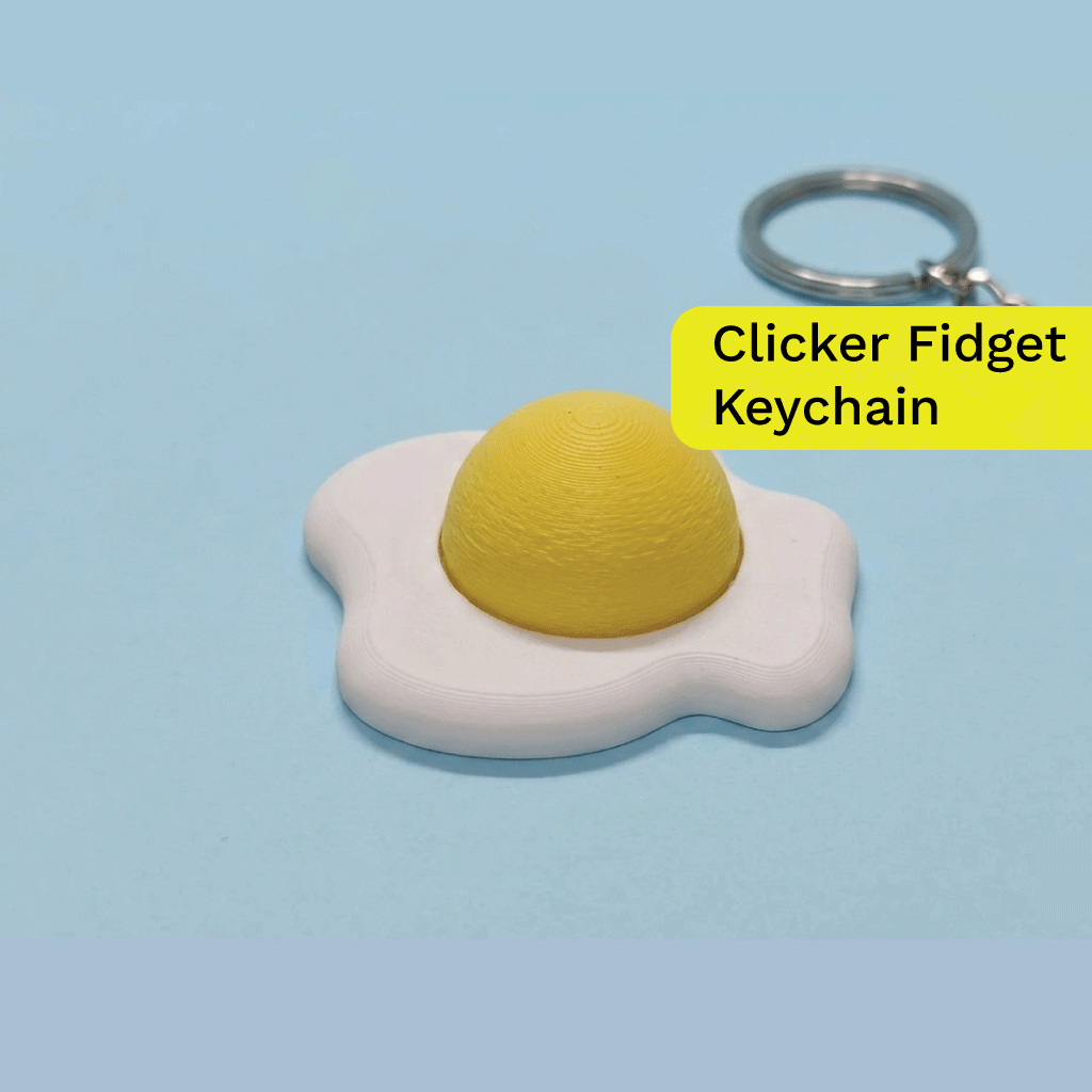 GANTUNGAN Egg Clicker Fidget Keychain คีย์บอร์ด 3D