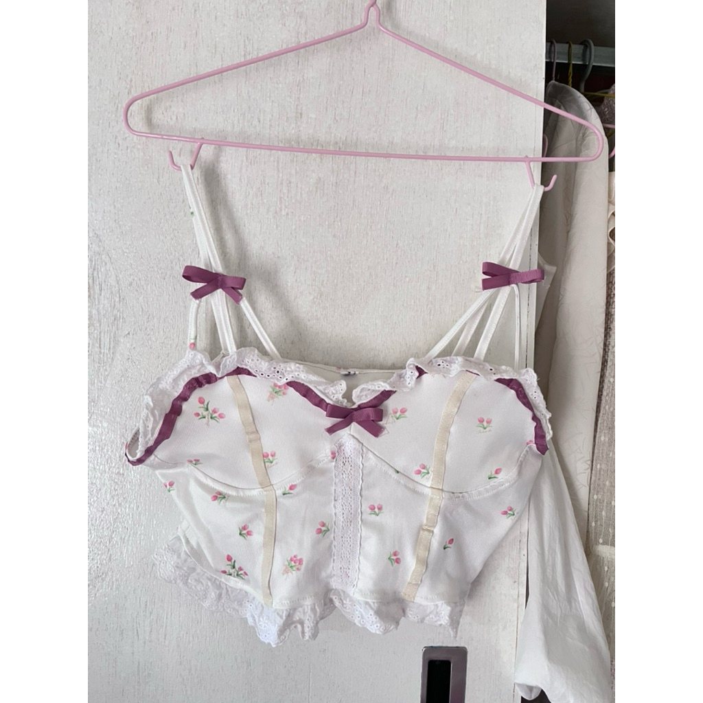 Crop Tanktop Coquette knitt