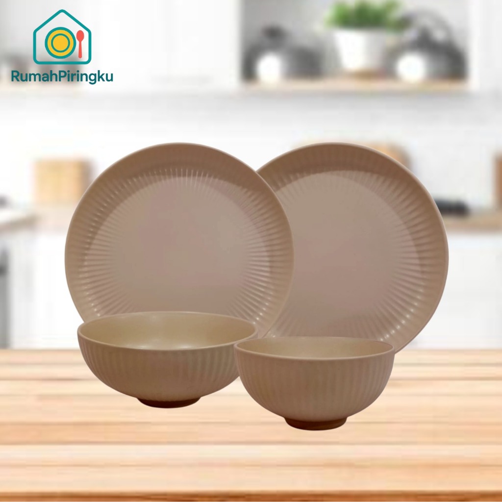 MY PLATE HOUSE DINNER SET BROWN SALAD PLATE และชาม