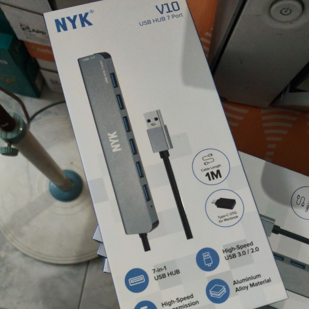 NYK V10 USB HUB 7 PORT USB 3.0 + 2.0 1 เมตร สายยาว