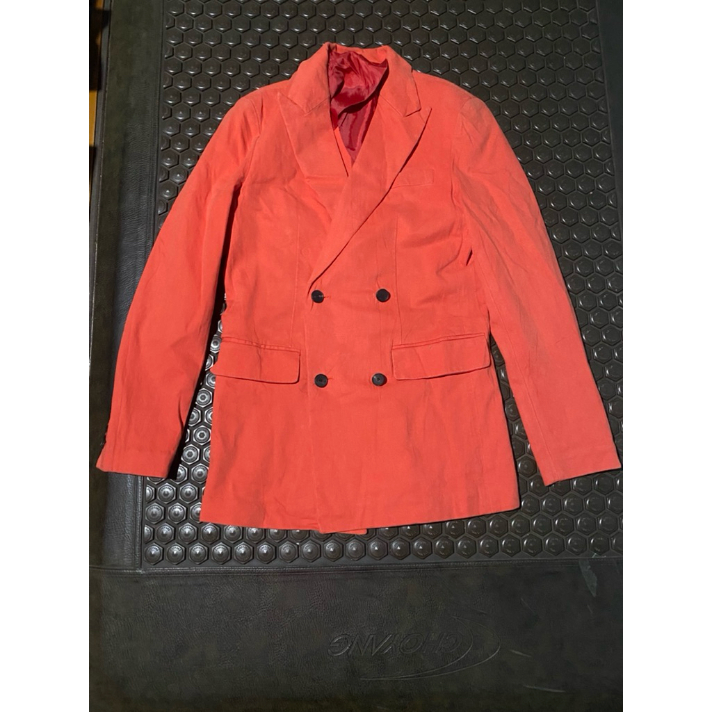 BLAZER JAS DENIM DOUBLE BREASTED NOHANT ORANGE JEANS SMALL LD LUXURY BRANDED