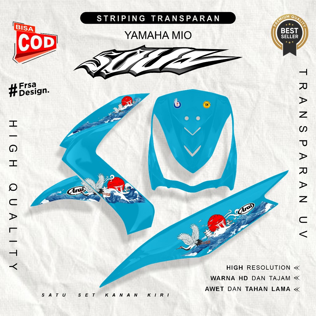 UV Transparent Striping MIO SOUL CARBON ลายใหม่ล่าสุด SPECIAL EDITION ARAI JAPAN