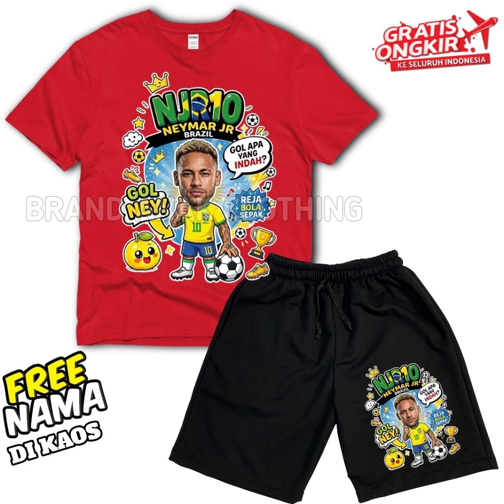 Neymar JR Brazil Kids T-Shirt and Pants Set - Neymar Jr Kids T-Shirt Clothing