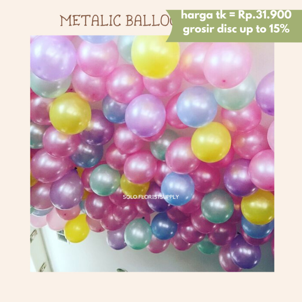YH 100PCS 10" METALLIC LATEX BALLOONS 10INCH PACK OF 200 ชิ้น / MOST COMPLETE บอลลูนต่อแพ็ค / ลูกโป่