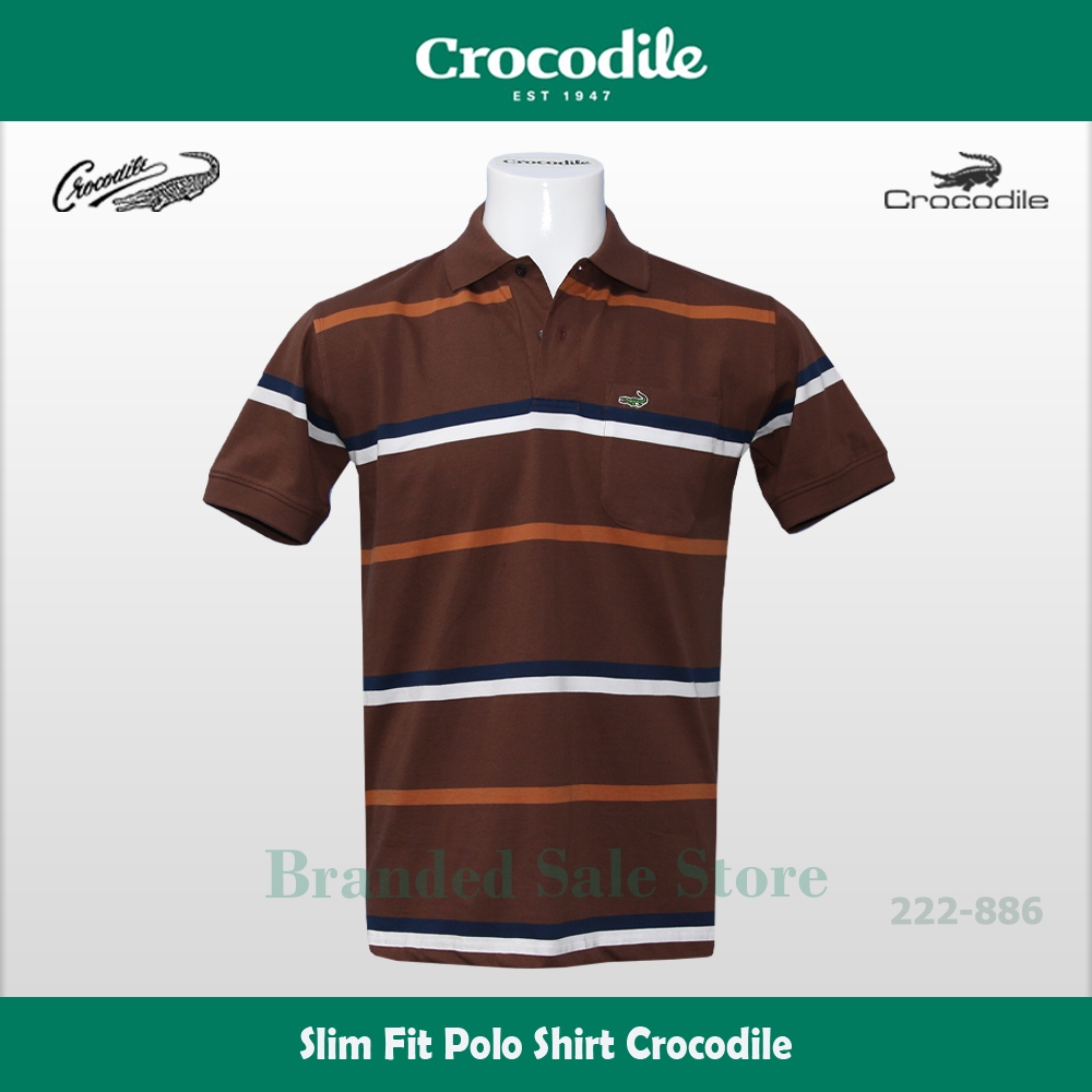 เสื้อโปโลผู้ชายทรงสลิมฟิต CROCODILE - เสื้อเชิ้ตคอปกผู้ชาย 222-886-48