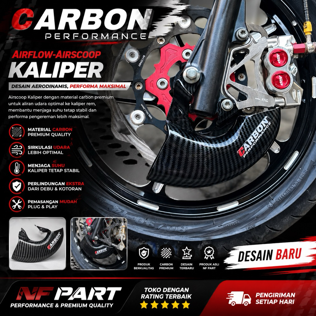 ฝาครอบ Caliper Cooler Airscoop all beat scoopy vario pcx supra x Disc Right - Motorcycle Caliper Cooler