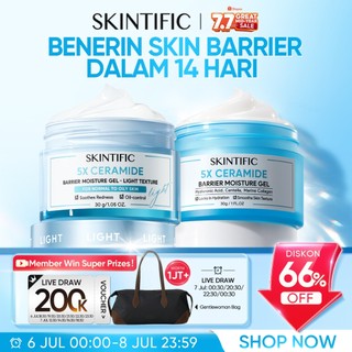 SKINTIFIC - 5X Ceramide Barrier Moisturizer Wajah/Badan Krim - Untuk Kulit Berjerawat/Kering/Sensitif/Berminyak/Iritasi Ringan - Repair/Sooth/Moisturize/Calming - Day & Night Facial Moisturizer