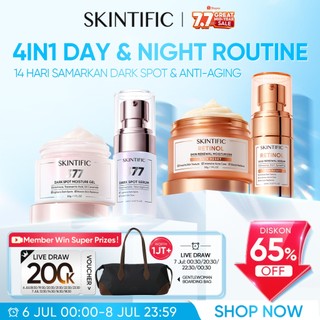 [4PCS] SKINTIFIC Day & Night Renew Set – Serum + Moisturizer Bundle – Paket Perawatan Wajah Semua Jenis Kulit – Brightening/Dark Spot/Anti Aging/Barrier Repair/Glass Skin – 377 + Retinol / PDRN Cream Set – Skincare BPOM Official Store
