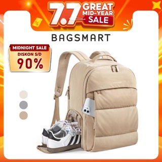 BAGSMART Ransel Backpack 30L Travel Puffy 15.6Inch Laptop Serbaguna Anti Air Slot Sepatu Duffel Bag