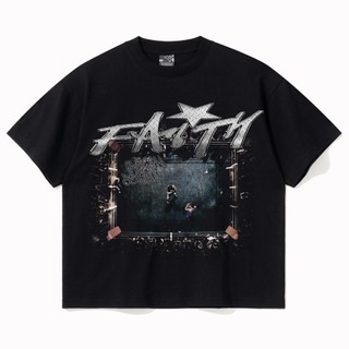 OverallDecking Boxy Cut T-Shirt cotton 20s Faith Black