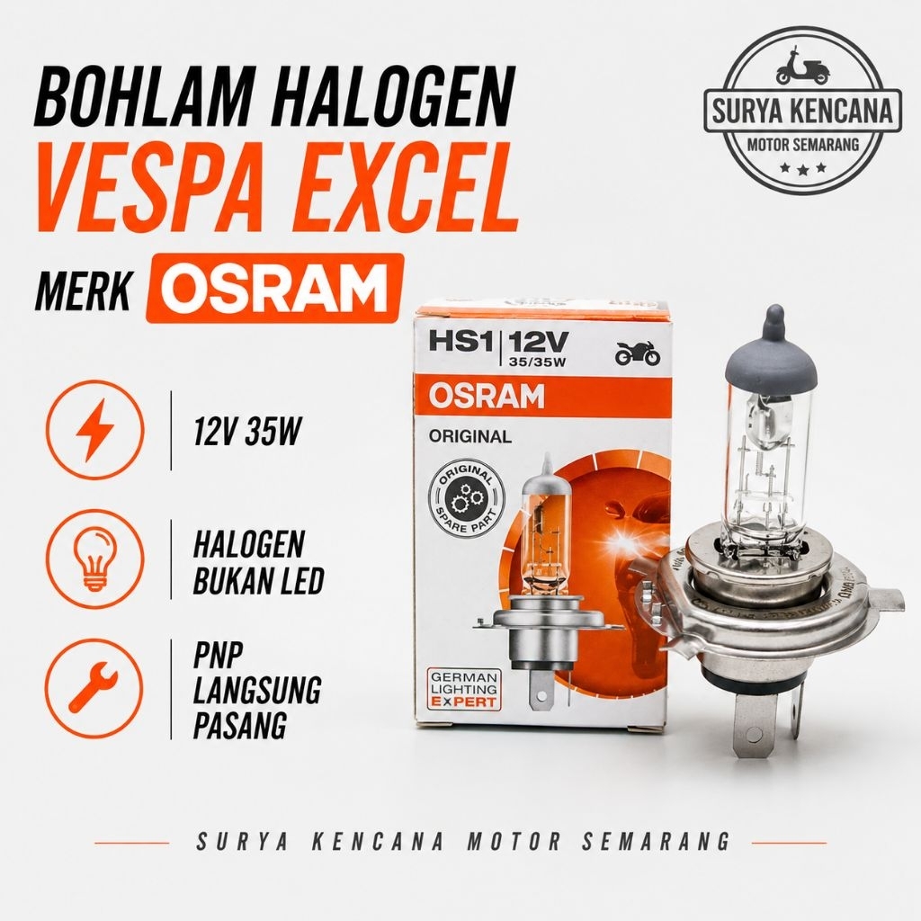 หลอดไฟหน้า Vespa Excel OSRAM H4 35/35W 12V