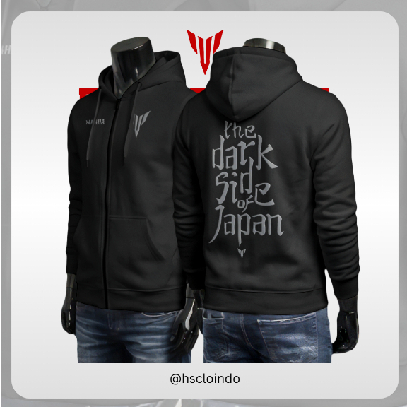ซิปHoodieจัมเปอร์แจ็คเก็ตขนาดจัมโบ้XS-5XL Yamaha Darkด้านข้างญี่ปุ่นMotosportรถจักรยานยนต์ขนแกะสีดําวัสดุXS SML XL XXL 3XL 4XL 5XL
