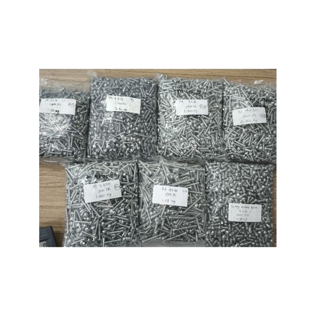 JP Bolt / Cross หัวกลม M4x16B / M4x16K / M4x18 / M4x20 / M4x25 / M4x40 / M5x10 / M6x40 / M6x6x6 / M3