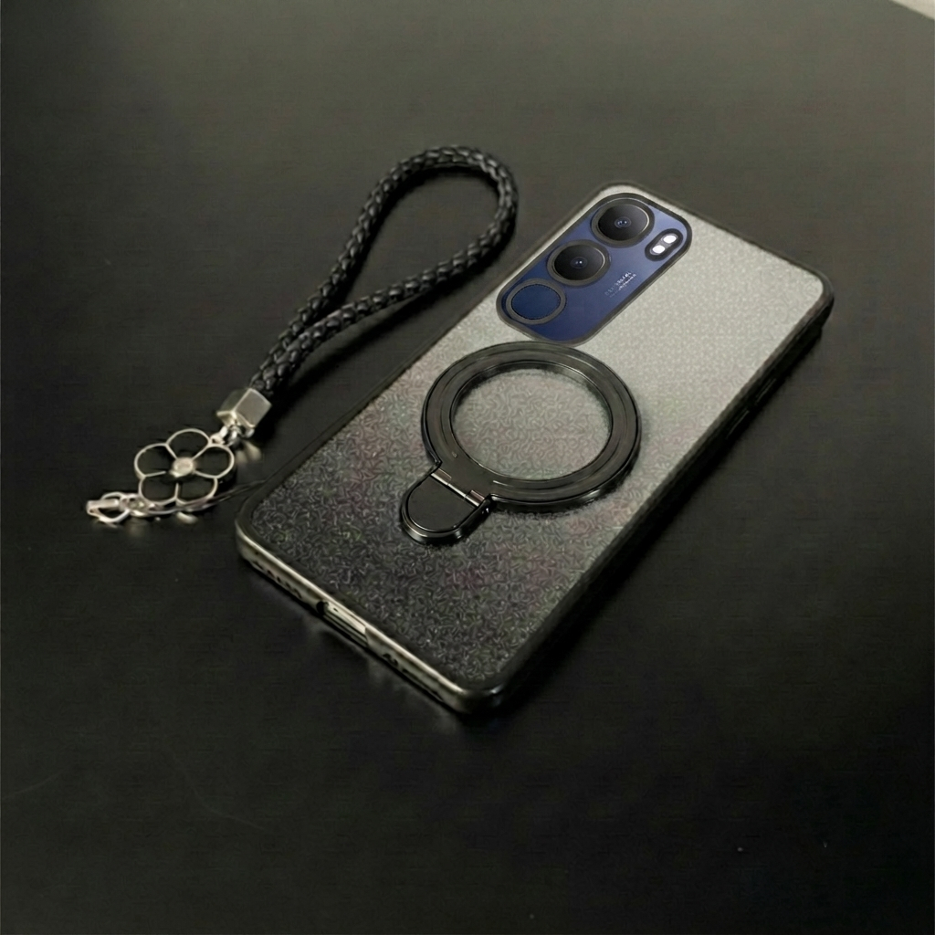Vivo Y19s Y19s Pro Y17s Y22 Y22s Y27 4G Y27s Luxury Glitter แหวน Magsafe ฟรีดอกไม้ Lanyard