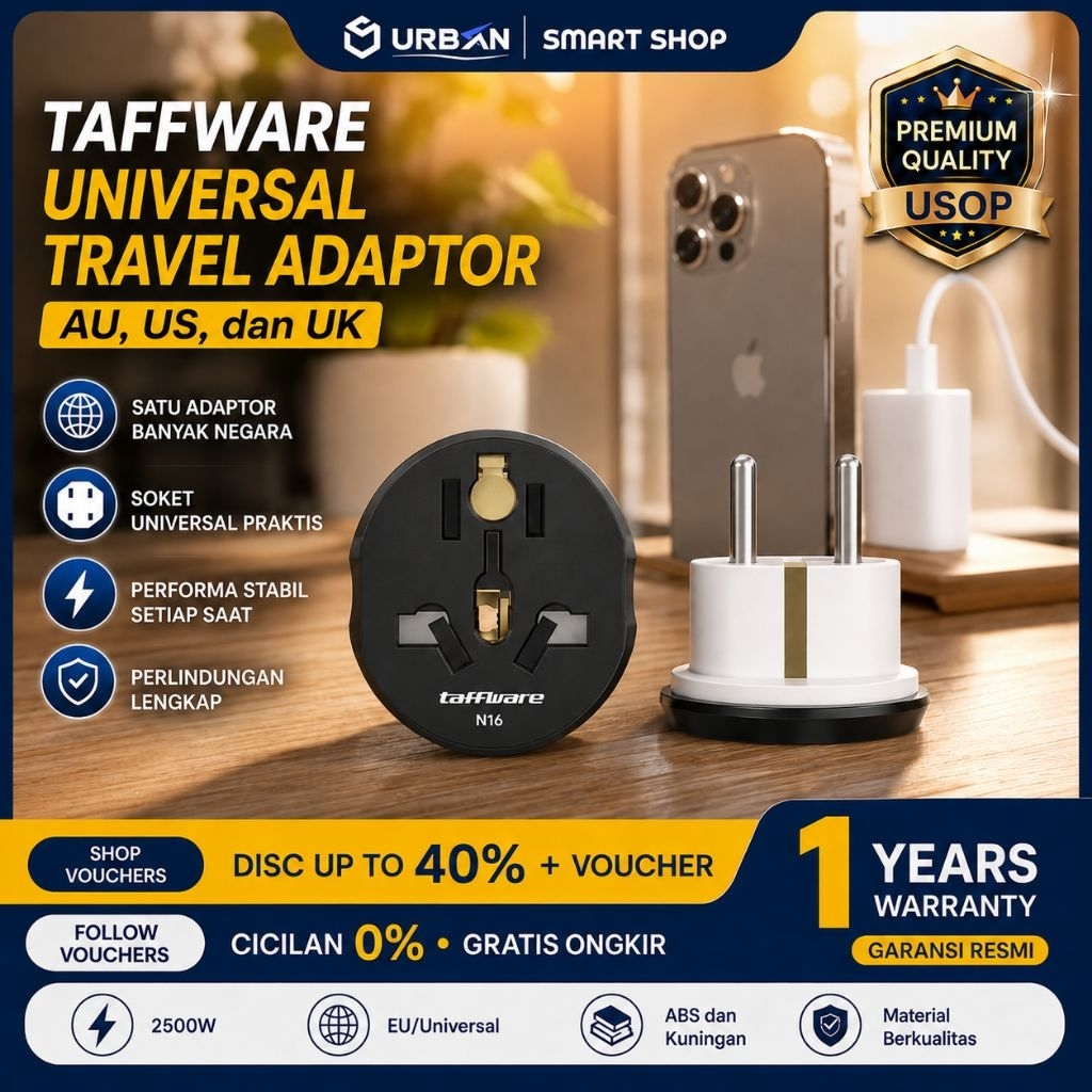 อะแดปเตอร์สําหรับเดินทางอเนกประสงค์แบบวนซ้ํา AU US UK เป็น EU Plug 16A - N16