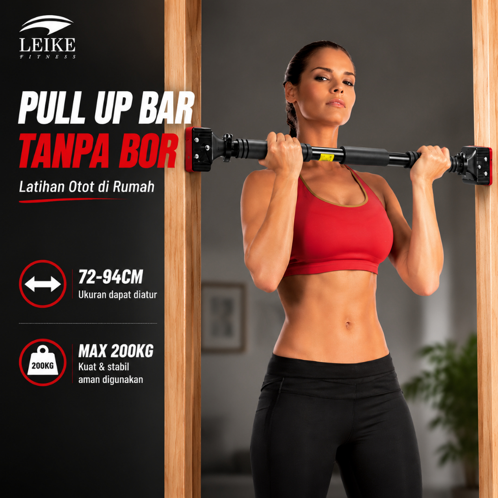 Pull Up Bar โดยไม่ต้องเจาะประตู Chinning Bar Home Muscle Training 72-94 ซม.Like Home Fitness อุปกรณ์
