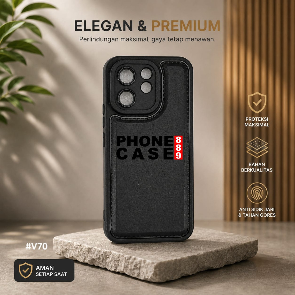 VIVO V70 VIVO V70 FE VIVO Y05 VIVO Y11D CASE LEATHER PRO BLACK CASE BLACK VIVO V70 VIVO V70 FE VIVO 