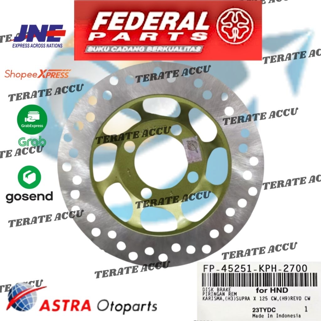 FEDERAL KPH จานดิส Kharisma, Supra X 125 CW, Revo CW ASTRA OTOPARTS ORIGINAL