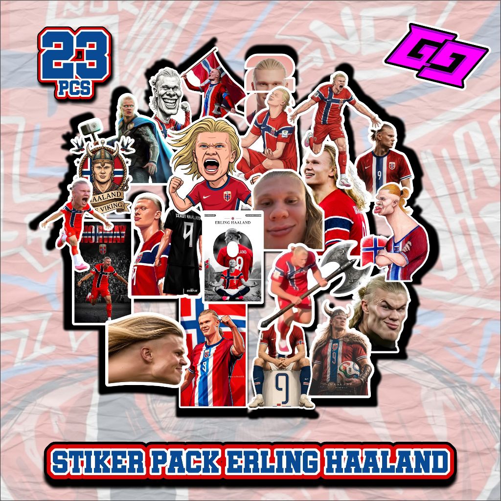 P22 ใหม่ล่าสุด COOL HAALAND ERLING PACK STICKERS TRENDING และ VIRAL ERLING HAALAND HAALAND THE VIKIN