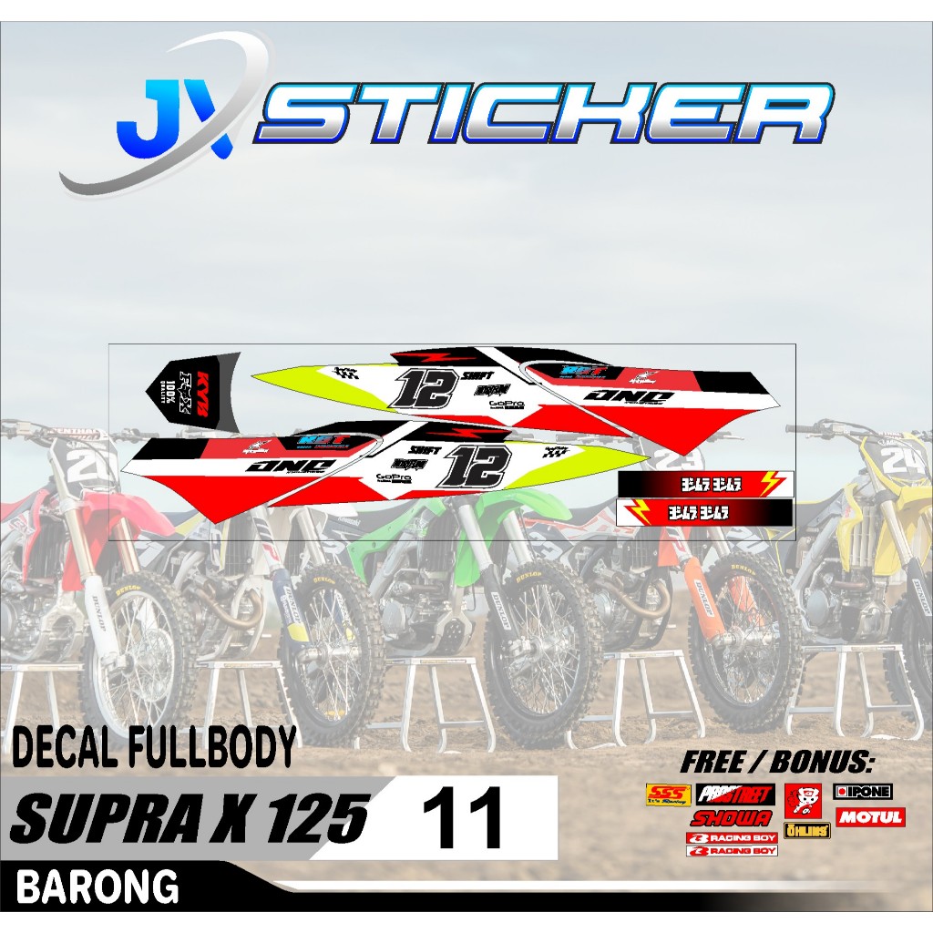 ใหม่ล่าสุด DECAL RBT FULL BODY SUPRA X 125 BLADE KX KLX BF KLX GORDON DTRACKER KX YZ KTM VIAR WR 155