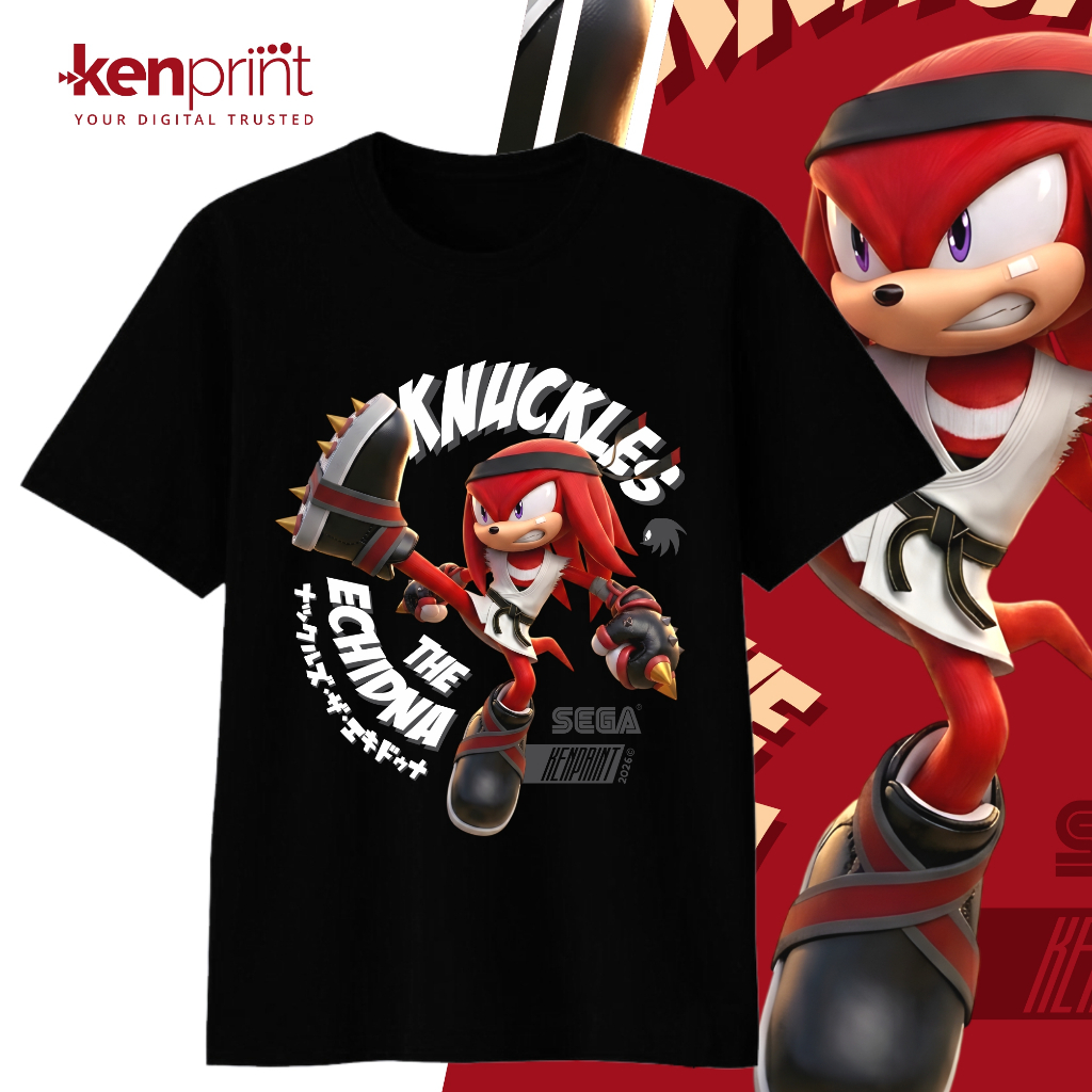เสื้อยืด KENPRINT KNUCKLES THE ECHIDNA VER 3| NON อย่างเป็นทางการ | พรีเมี่ยมคอตตอน 30'ส - เด็ก วัยร