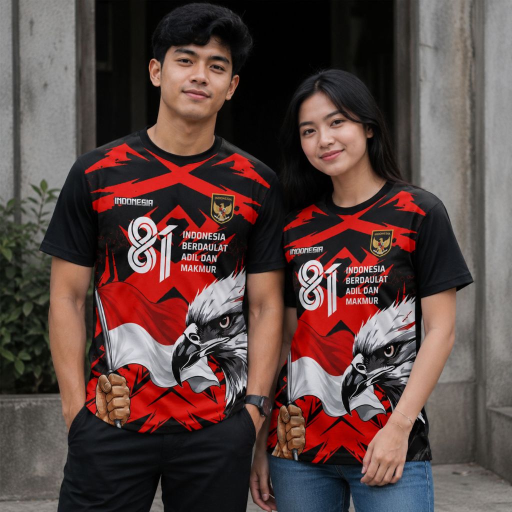 MERAH FTO 5 - JERSEY 17 AUGUST 2026 ผู้ใหญ่/แดงและขาว DRYFIT PREMIUM