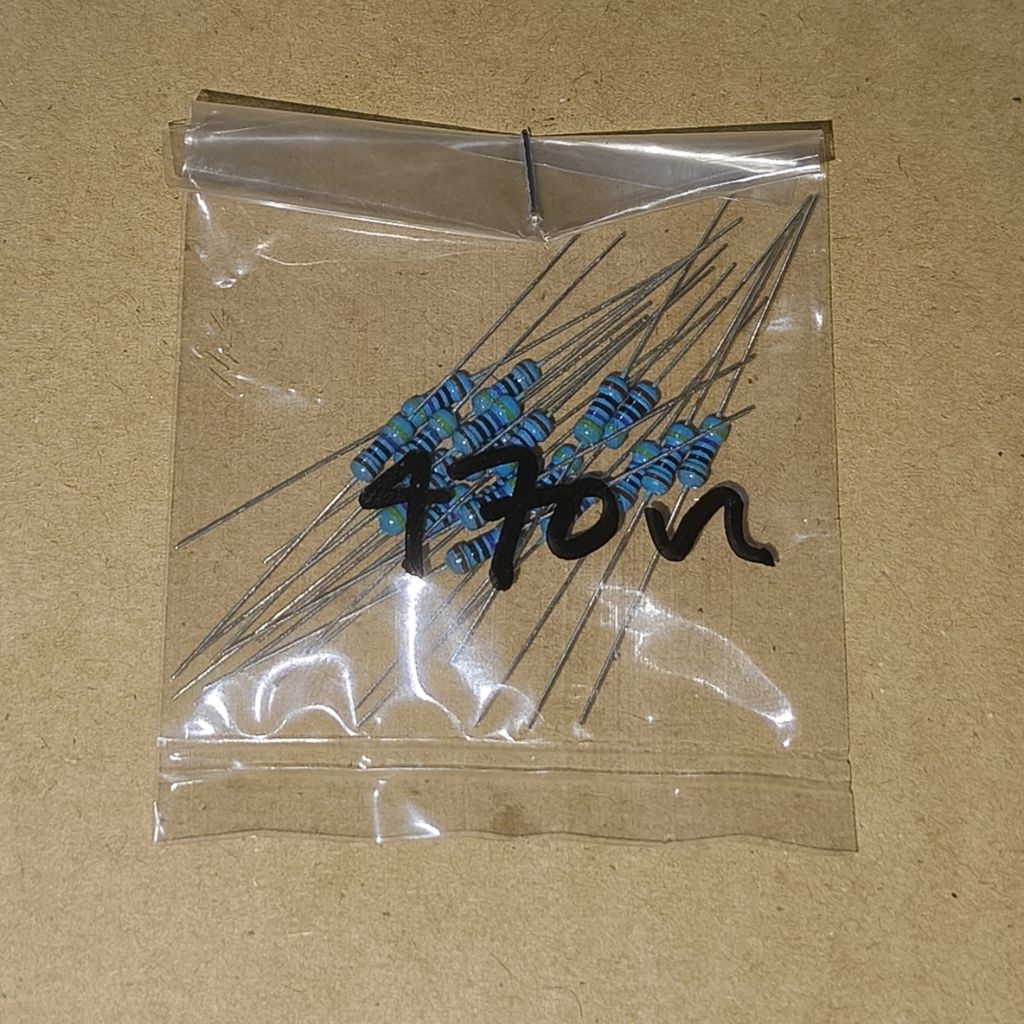 R 470 Ohm 0.25W 1 ตัวต้านทานฟิล์มโลหะ 470Ohm 470R R MetalFilm 0.25 วัตต์ 20 ชิ้น