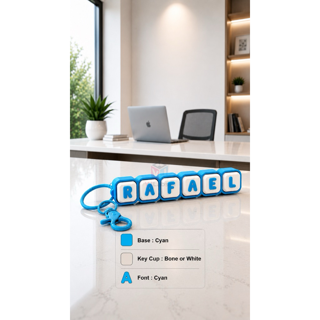 GANTUNGAN Custom Fidget Clicker ชื่อ 3D พิมพ์ KeyChain Viral KeyChain ของขวัญของที่ระลึก VJlabs