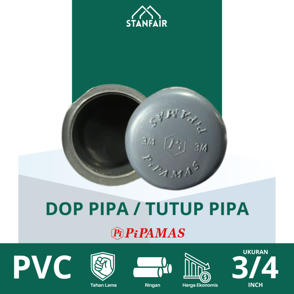 AW 3/4" PVC Dop Pipe / AW 3/4" Dop / 3/4 นิ้ว PVC Pipe Cap AW Pipemas