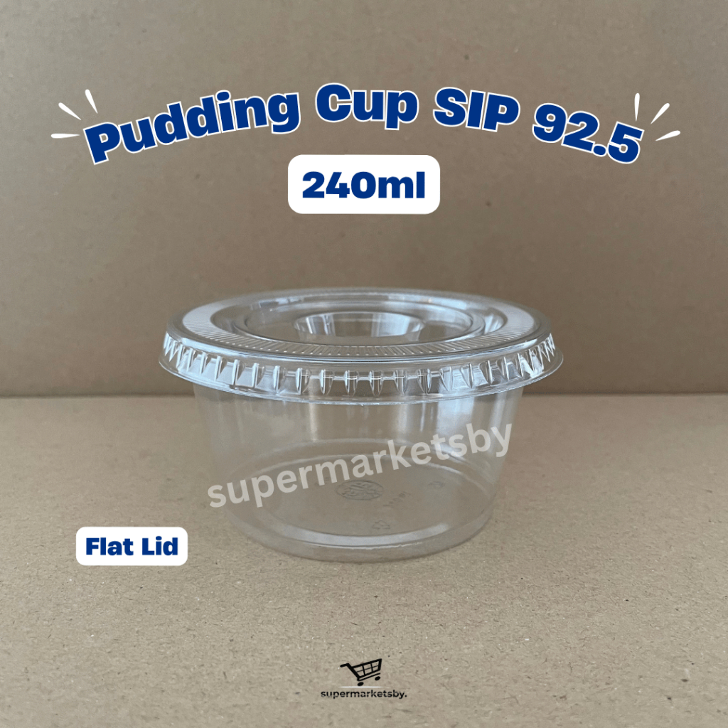 Pudding Cup PET / PUYO Pudding Cup 240ml + ฝาแบน COTENTS 50 ชิ้น SIP 92.5