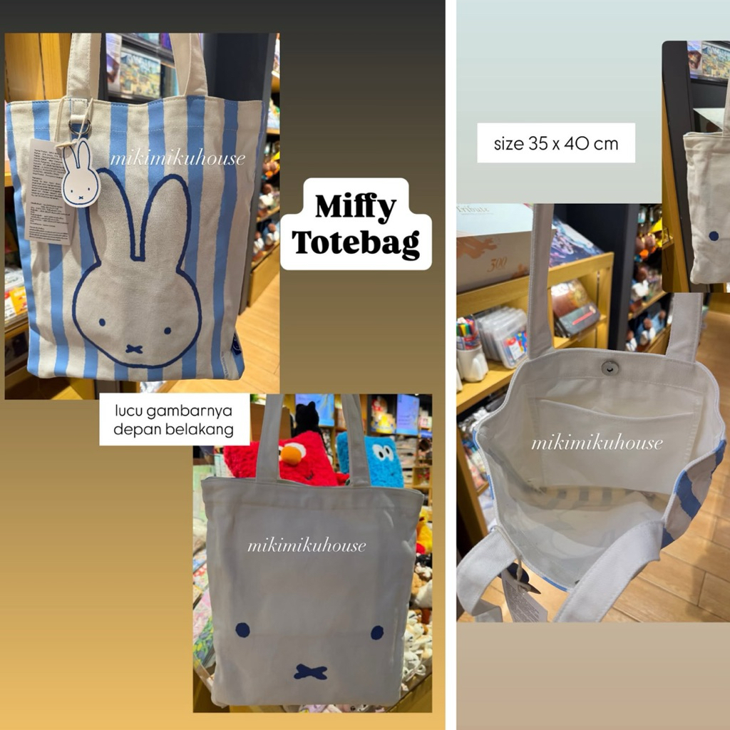 MIFFY TOTE BAG CANVAS BAG MIFFY TOTEBAG M&G MIFFY OFFICIAL MERCHANDISE MIFFY M&G LIFE M&GLIFE ECO BA
