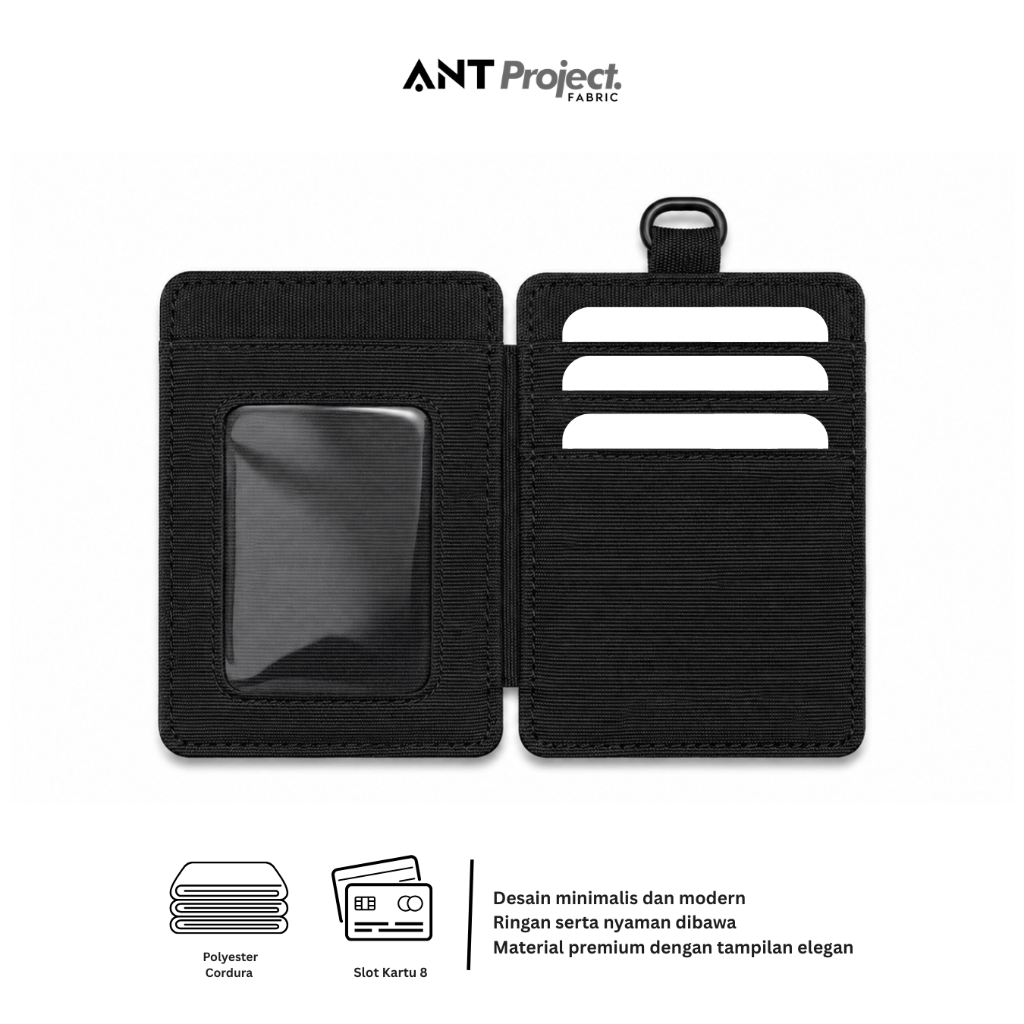 ANT Project - SCHNEIDER Card Wallet ID Card Holder 7 Slots + Lanyard