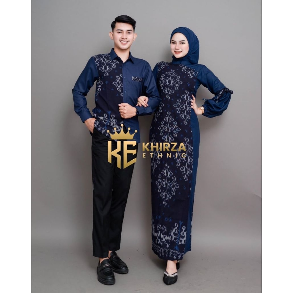 ADELIA NAVY COUPLE WOVEN CLOTHES - COUPLE WOVEN CLOTHES - COUPLE WEDDING CLOTHES - COUPLE PREWEDDING