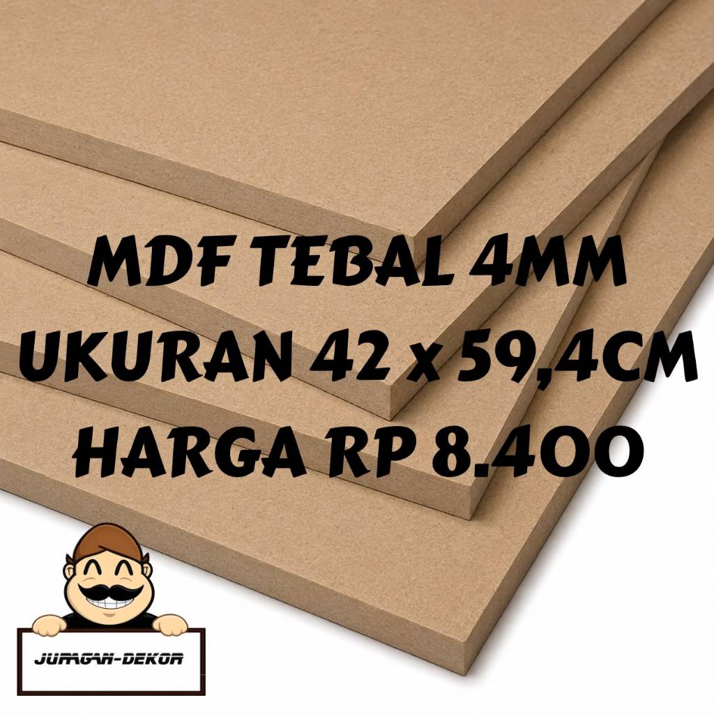 บอร์ด MDF 4 มม. ขนาด 42x59.4ซม