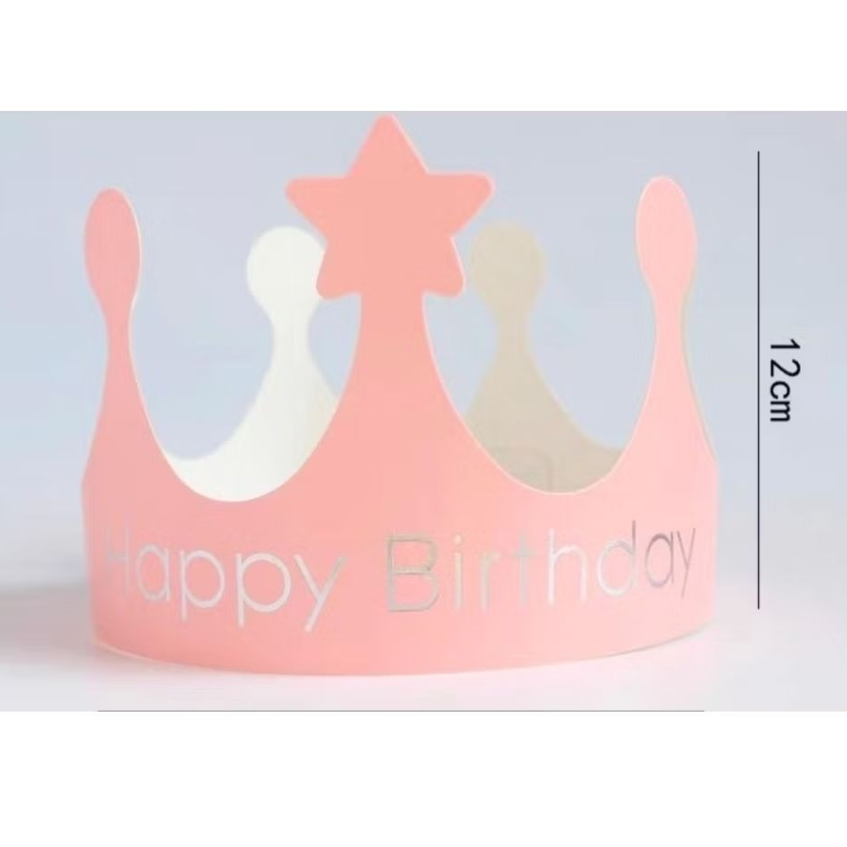 GOLD BIRTHDAY HAT/PINK CROWN/GOLD PAPER CROWN HAT