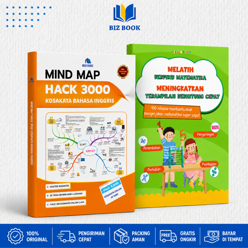 [MiloSteam] หนังสือเด็กเพื่อเรียนรู้รูปภาพได้อย่างง่ายดาย: Mind Map Hack 3000 คําศัพท์ภาษาอังกฤษและฝ