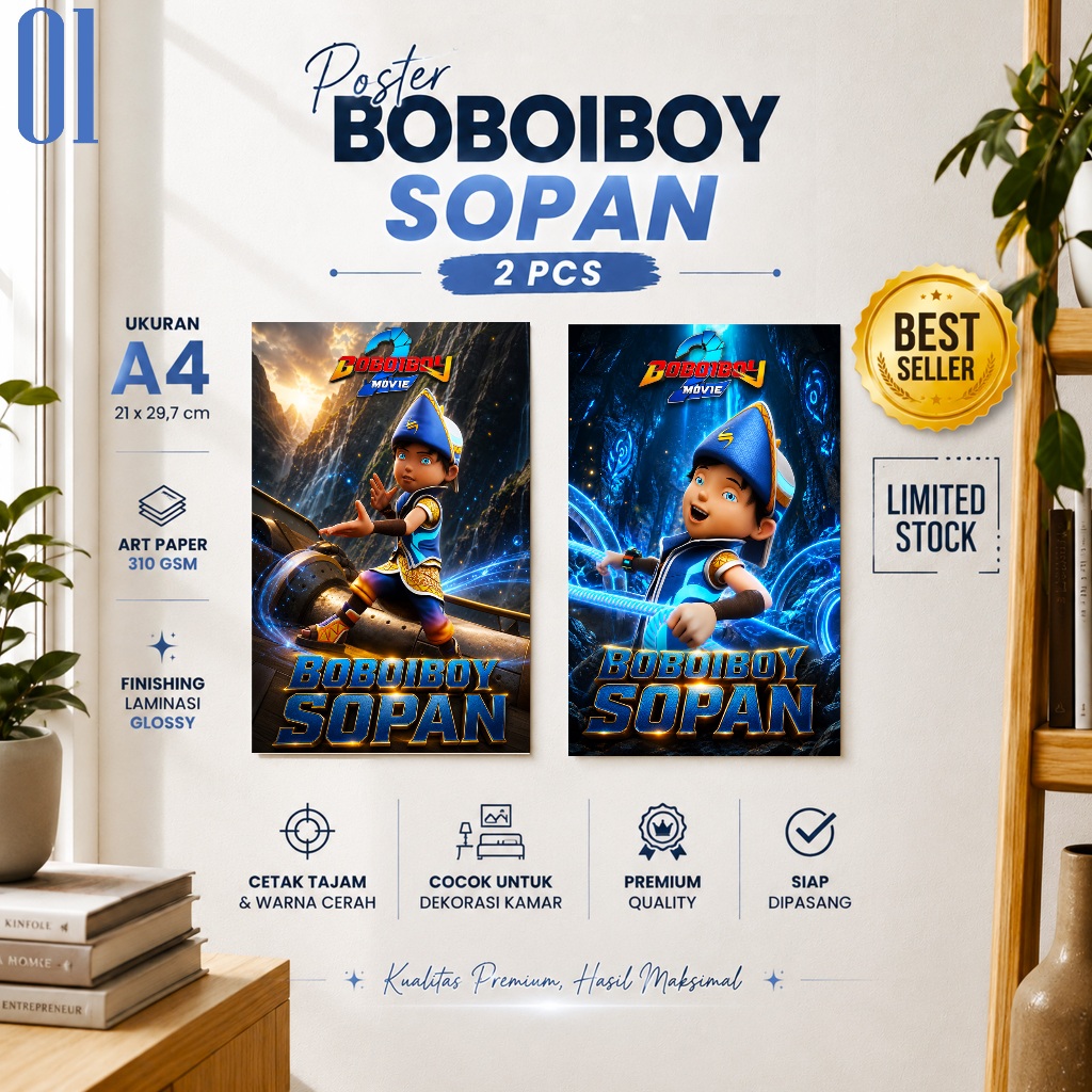 โปสเตอร์พรีเมี่ยม BOBONIBOY SOPAN DESIGN A4 SIZE