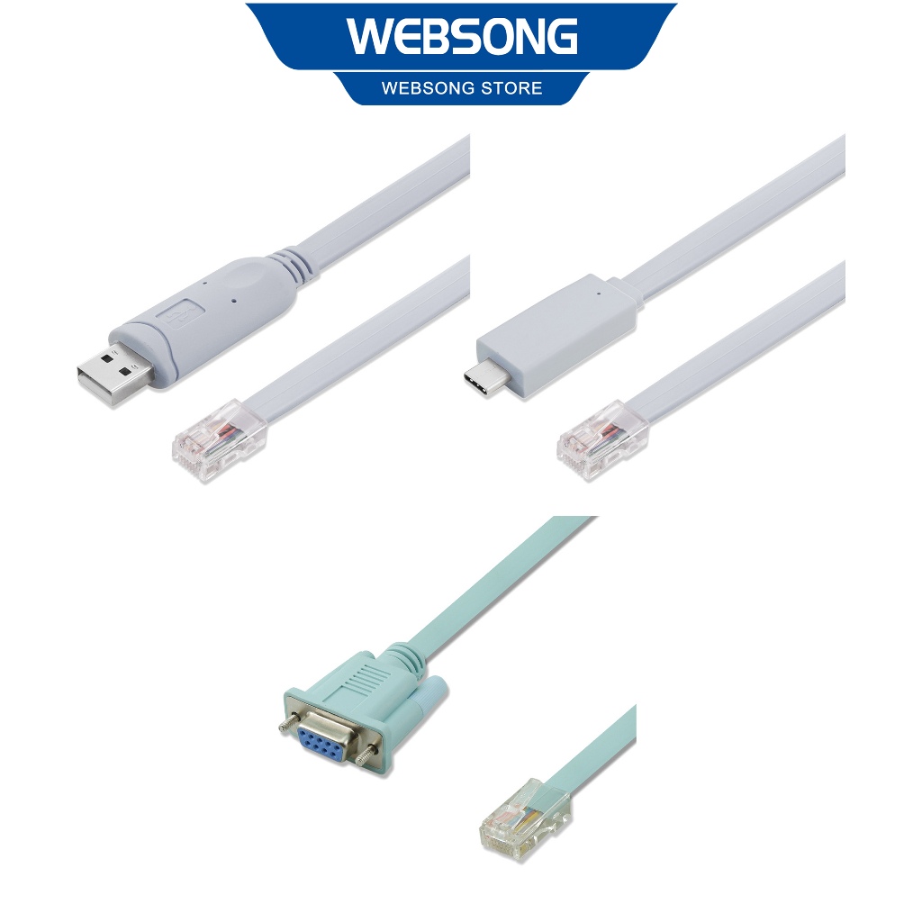 USB Male Series DB9 Female to LAN RJ45 Console Cable 1.5M WEBSONG