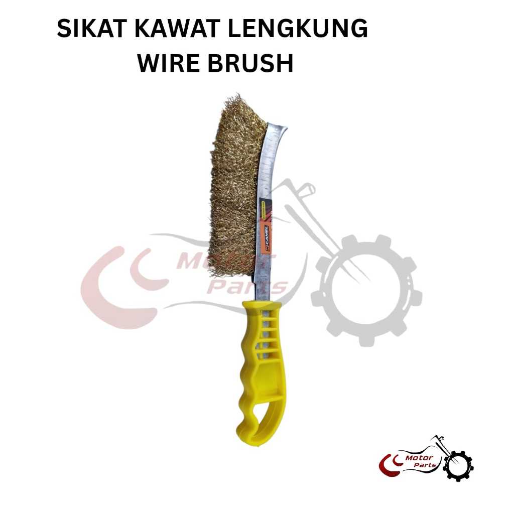 แปรงเหล็กลวดโค้ง BRASS แปรงลวด PVC HANDLE RUST CLEANER