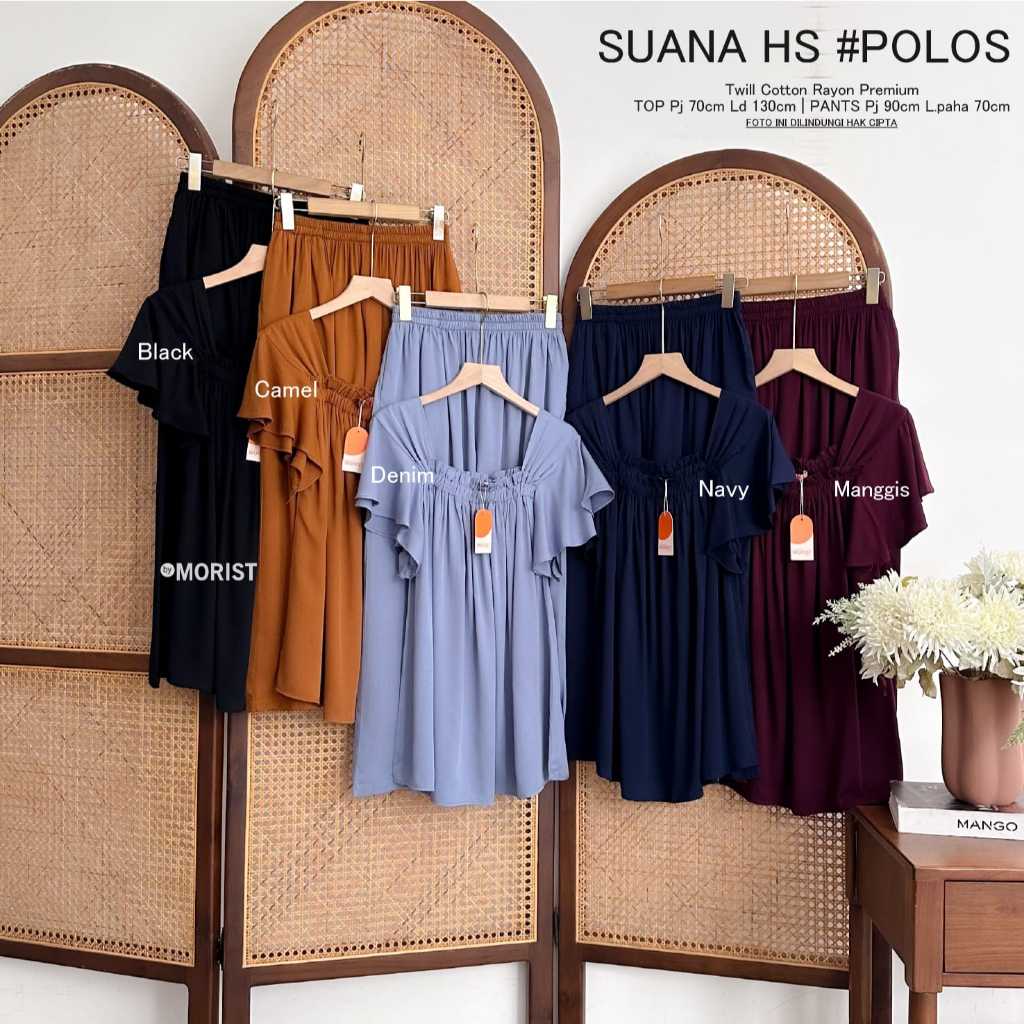 SUANA HOMEY SET PLAIN TWILL COTTON RAYON PREMIUM SIMPLE COMFORTABLE BY MORIST