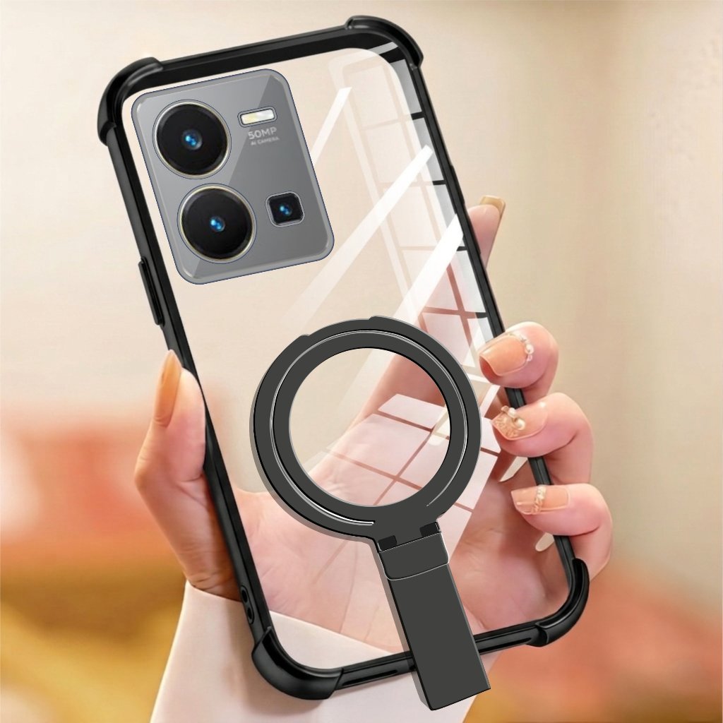 Vivo Y35 / Y22 / Y22s Anti-Crack Clear Case ฟรีสายคล้องที่วางแหวน