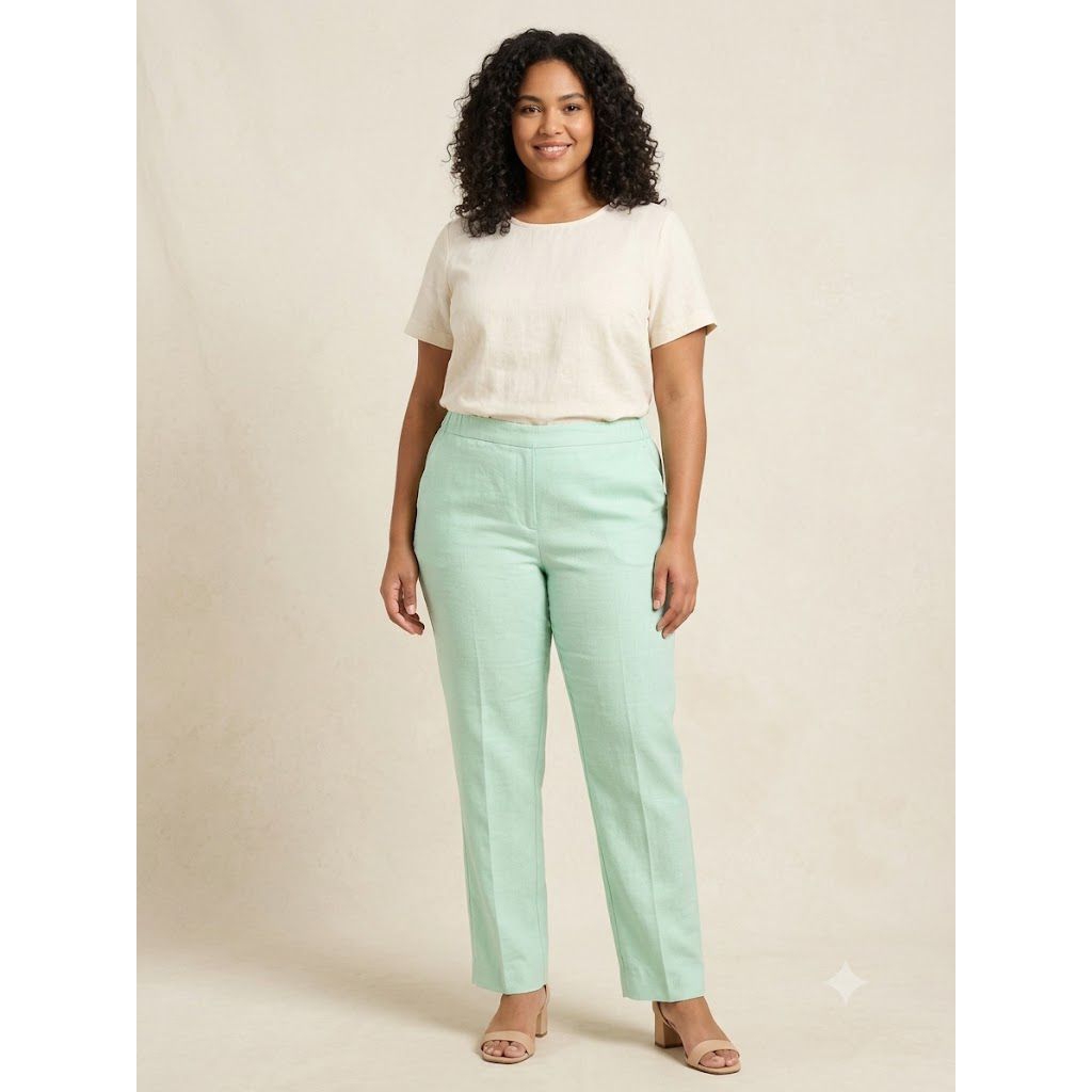36K Pants Long Alfred Dunner Wide Leg Plain Long Pants Bigsize Branded