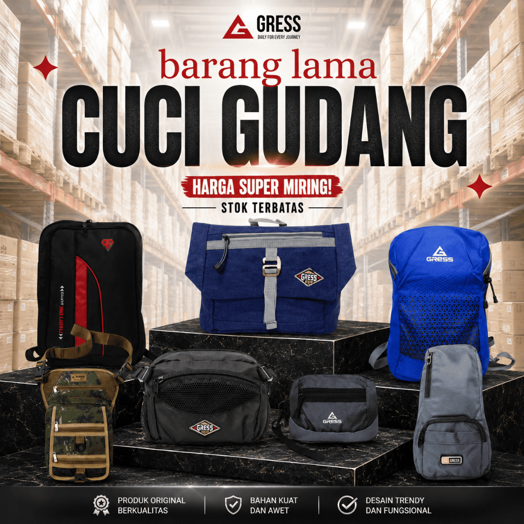 WAREHOUSE CLEARANCE OF Original GRESS MENS BAGS Sling Bags กระเป๋าคาดเอว ต้นขา กระเป๋าเป้และกระเป๋า 